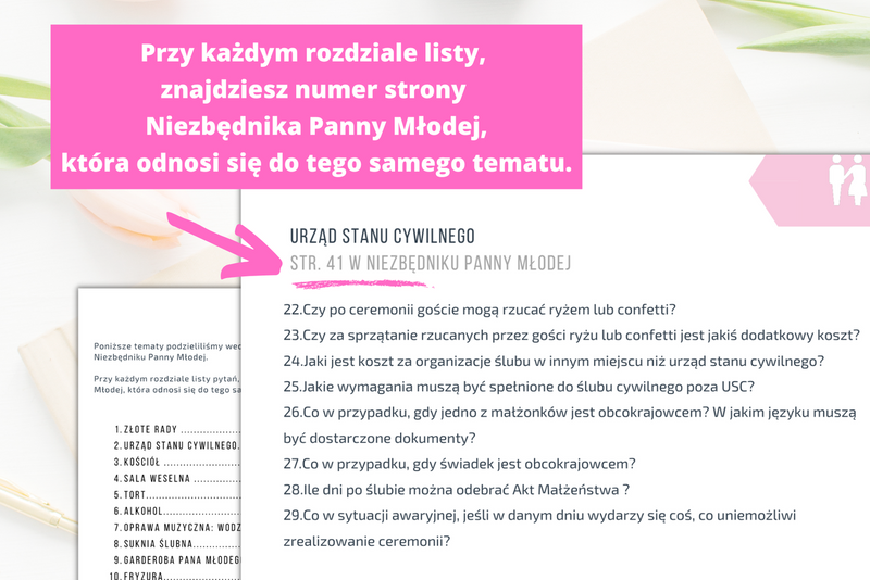 Lista 700 Pytań do Usługodawców Ślubnych (PDF) - GRATIS*