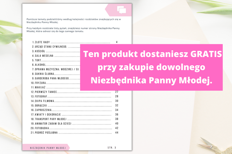 Lista 700 Pytań do Usługodawców Ślubnych (PDF) - GRATIS*